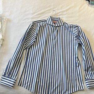 Pink, fitted French cuff shirt